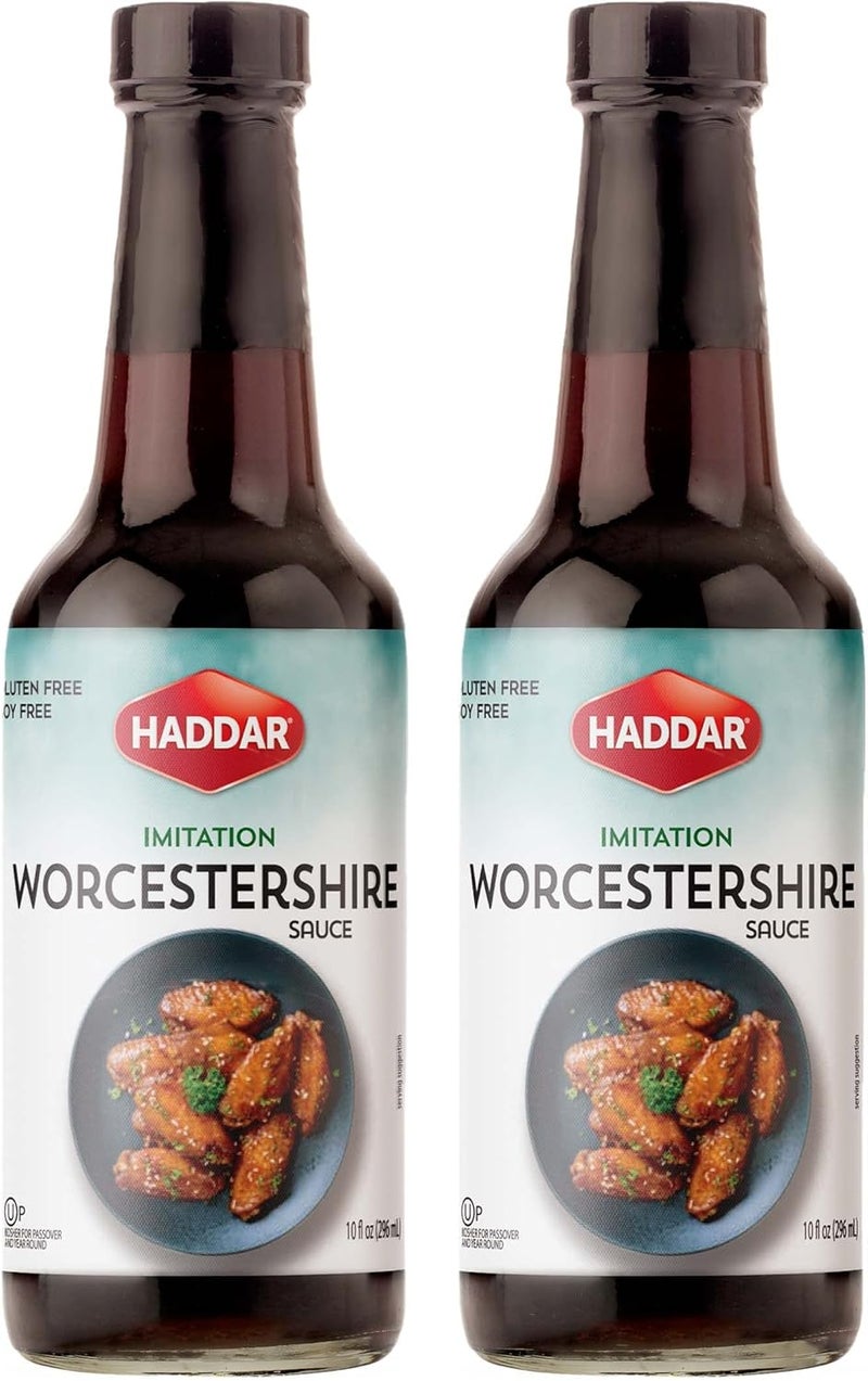 Haddar Vegan Friendly Imitation Worcestershire Sauce 10oz (2 Pack) - Gluten Free, Soy Free, Kosher for Passover - Image 1